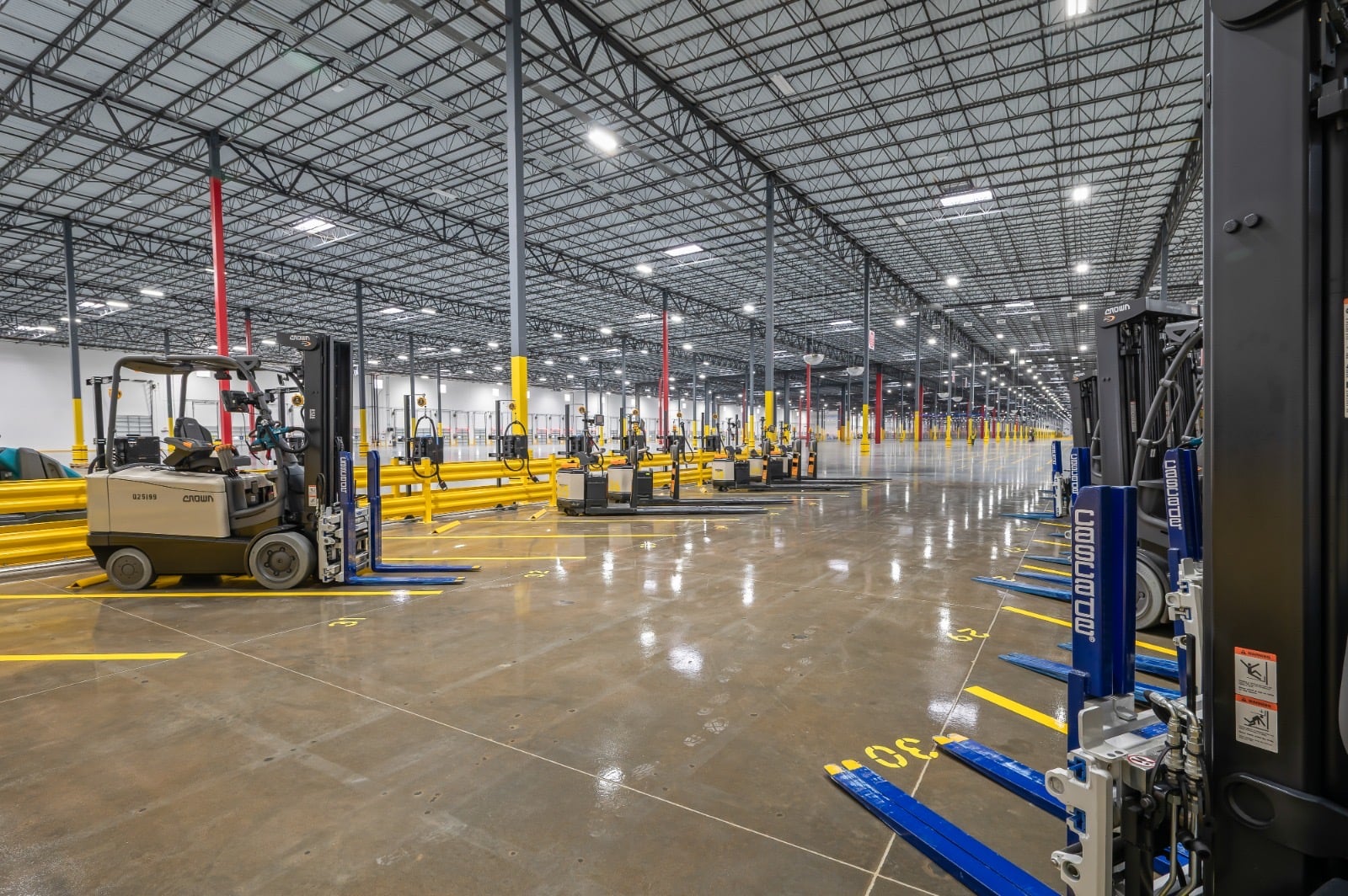 Equipment bay with sealed concrete